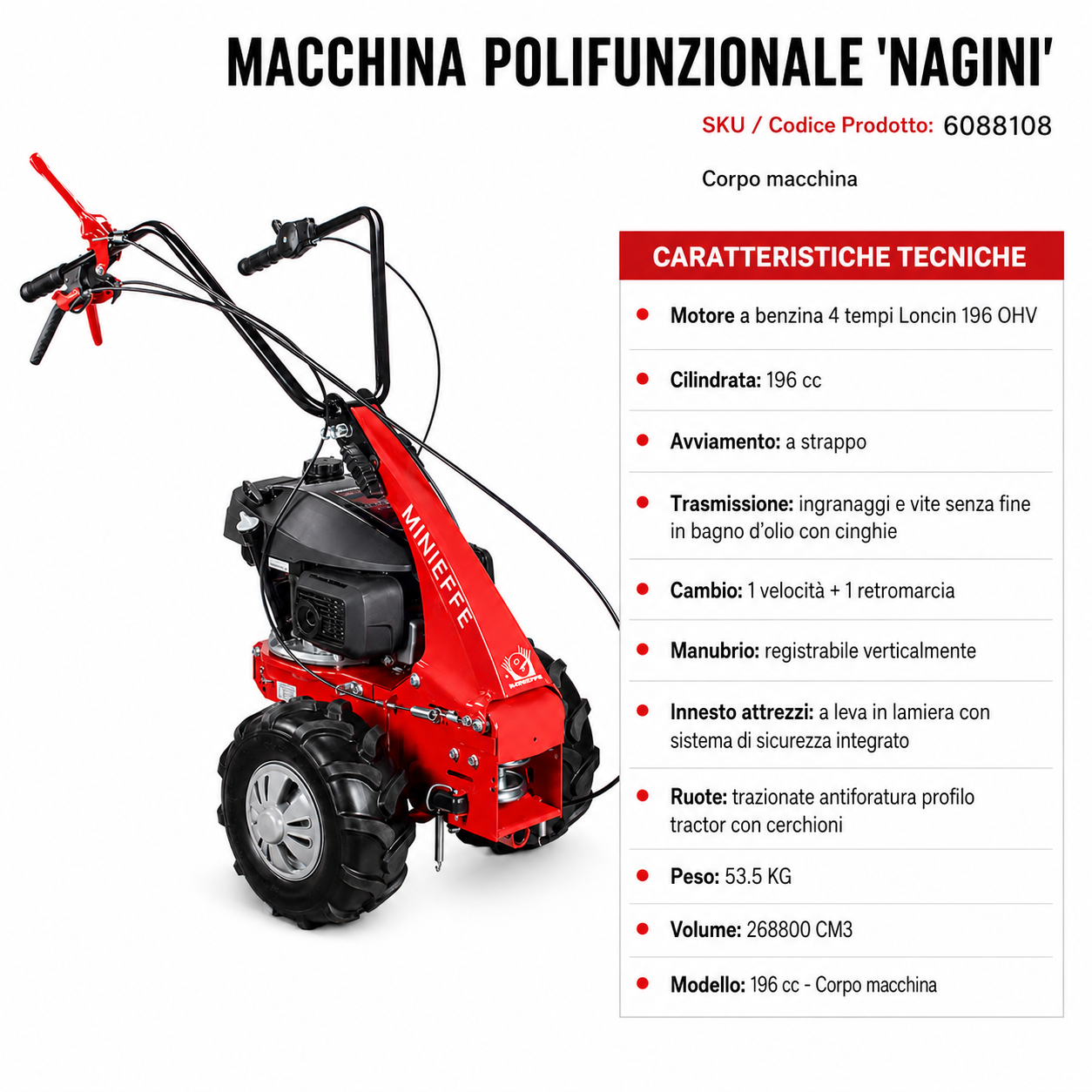 Macchina polifunzionale NAGINI 196cc - LIF