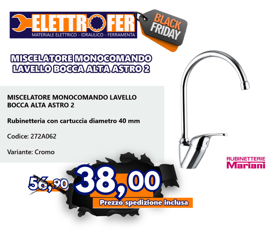 MISCELATORE MONOCOMANDO LAVELLO BOCCA ALTA ASTRO 2 Black Friday