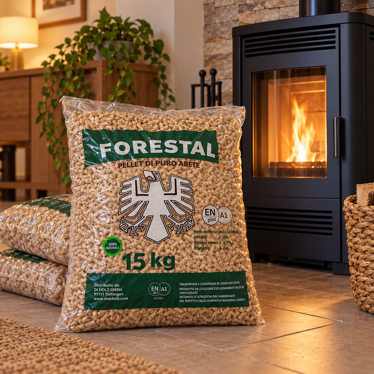 Pellet Forestal 100% abete ENplus A1 - Sacco 15 kg