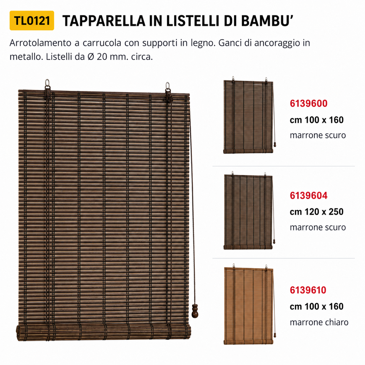 TAPPARELLA IN LISTELLI DI BAMBÙ