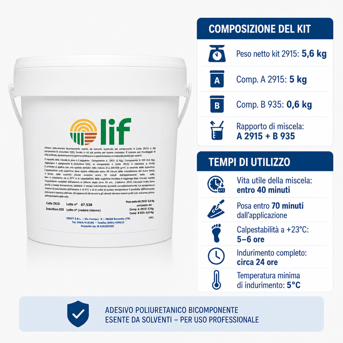 Collante per Prato Sintetico LIF – Adesivo Professionale - ELETTROFER