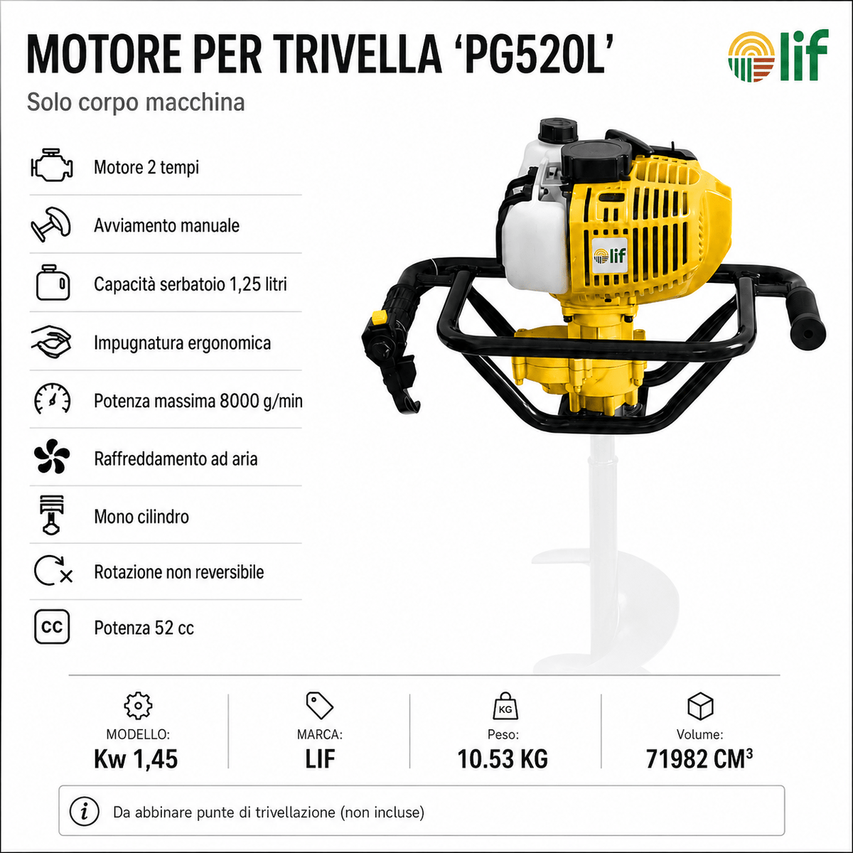 Motore per trivella PG520L - LIF - ELETTROFER
