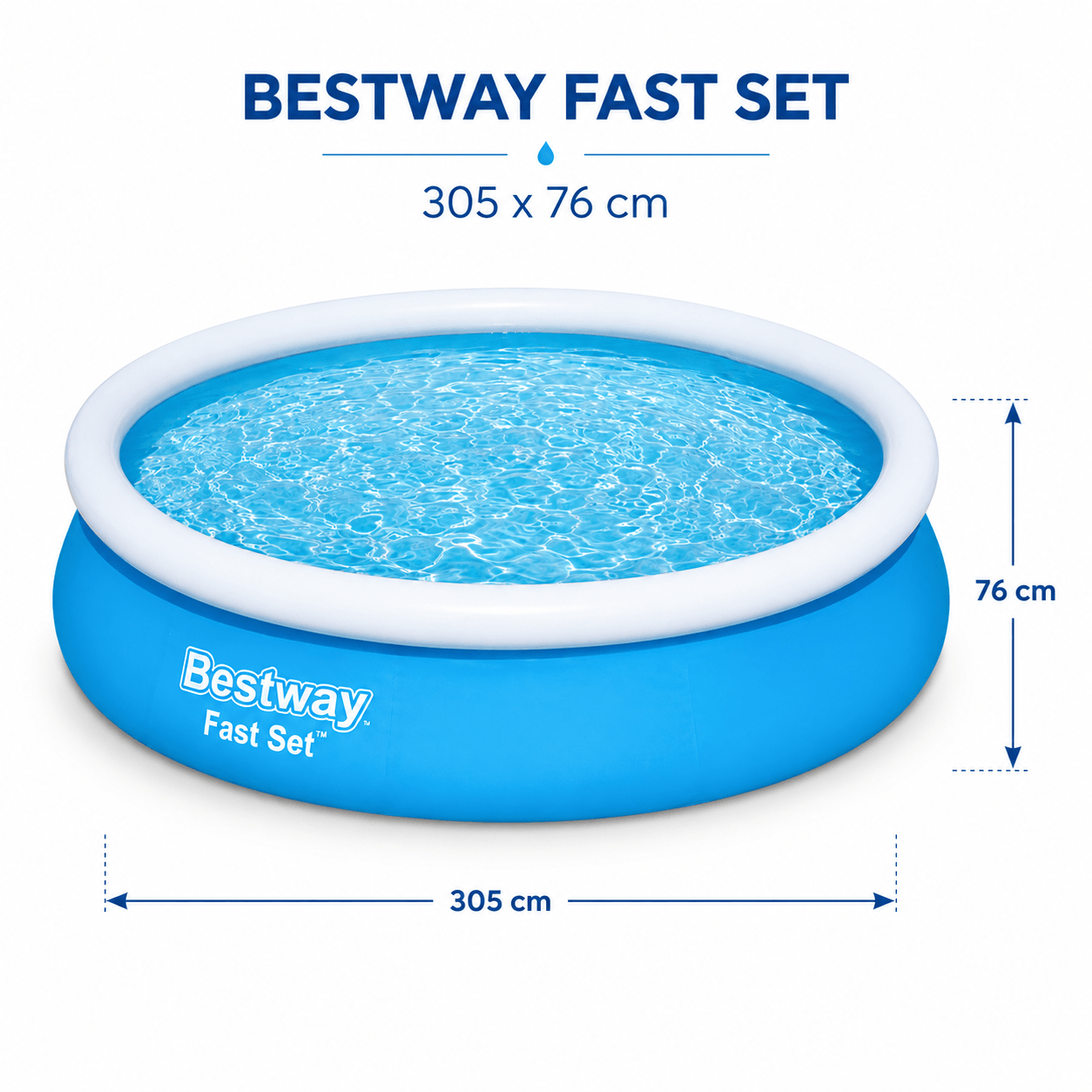 Piscina fuori terra Bestway Fast Set Ø 305 cmx 76h - ELETTROFER