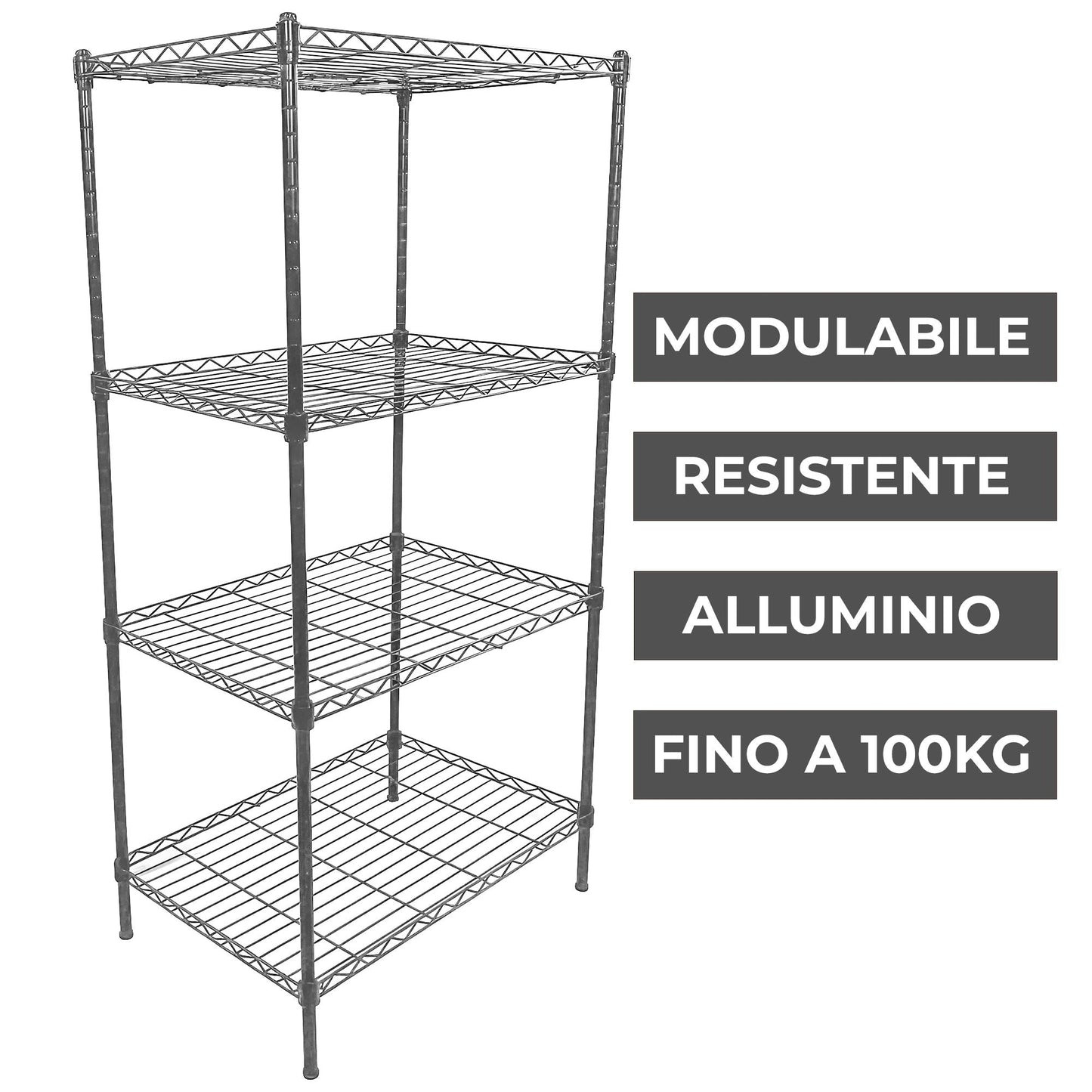 SCAFFALE IN ACCIAIO - 4 RIPIANI - ELETTROFER
