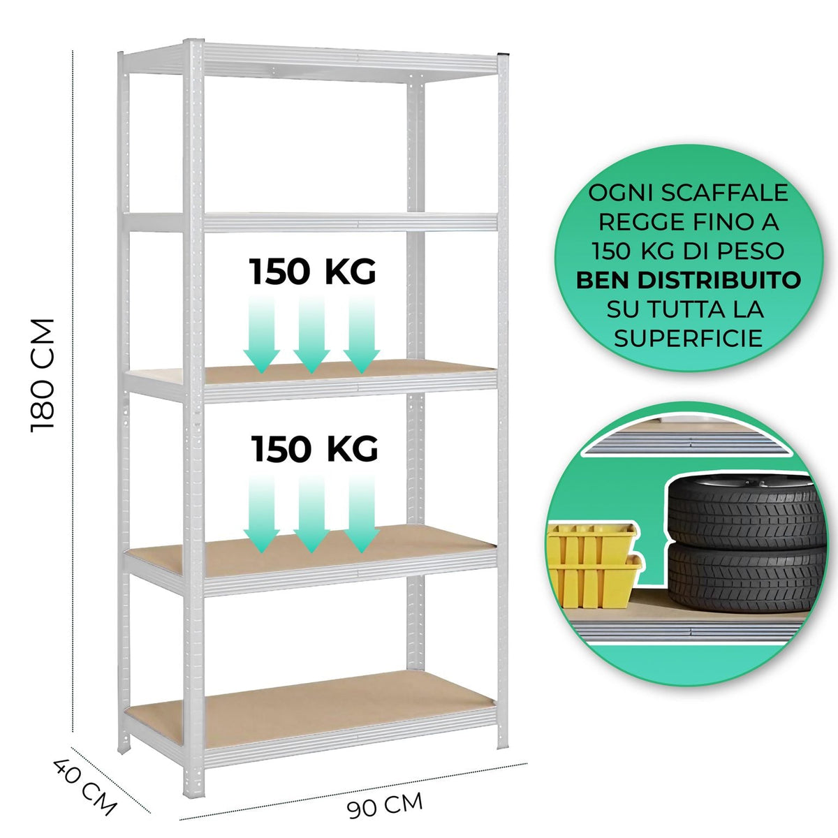 SCAFFALE MODULABILE - 5. RIPIANI - ELETTROFER