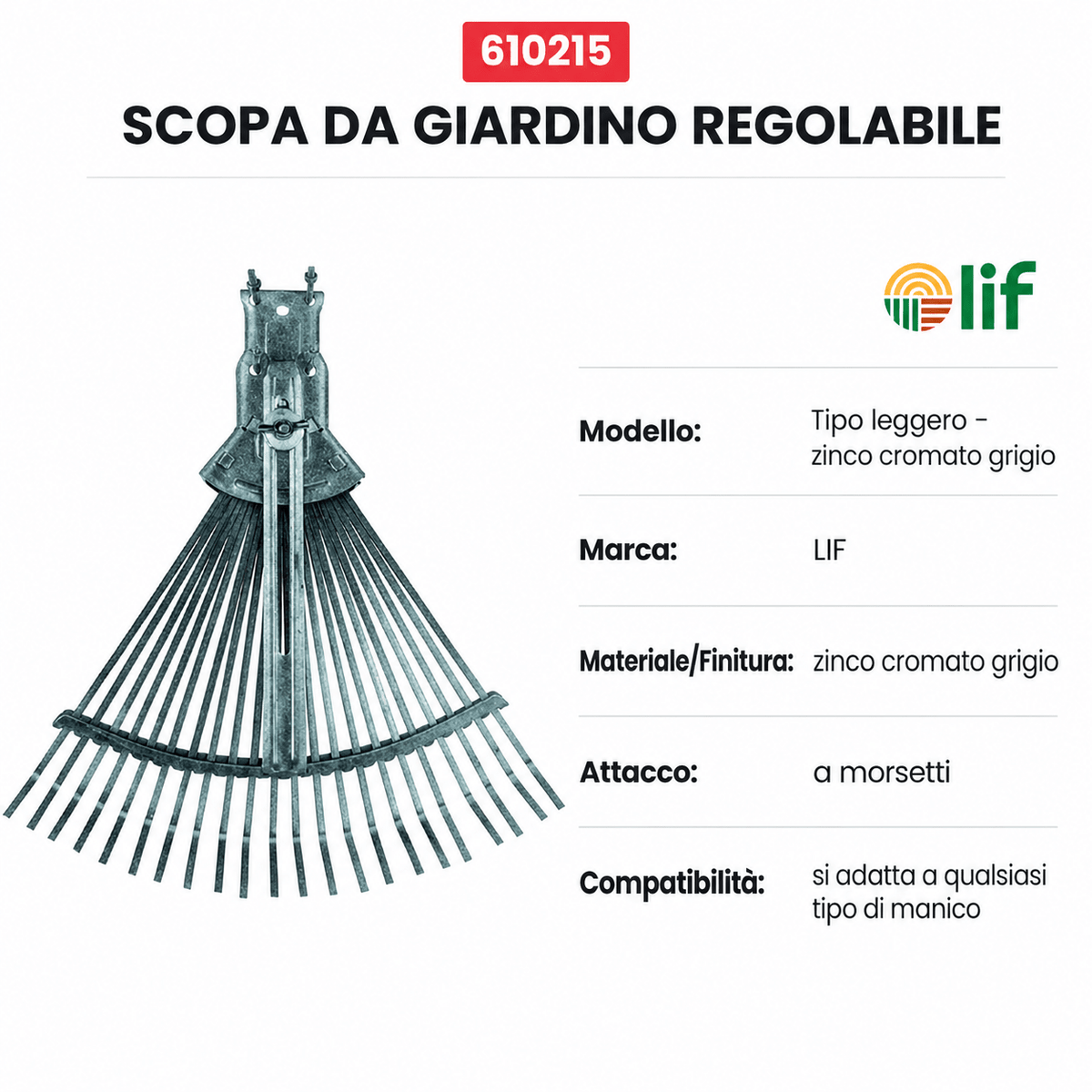 Scopa Metallica LIF - Aggancio Conico o a Morsetto - ELETTROFER
