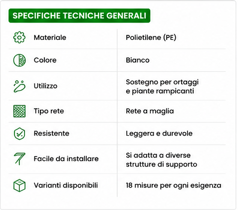 Rete di sostegno per ortaggi - LIF
