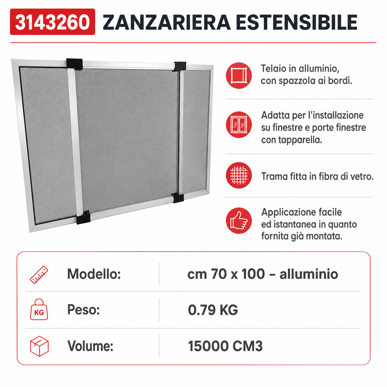 ZANZARIERA ESTENSIBILE