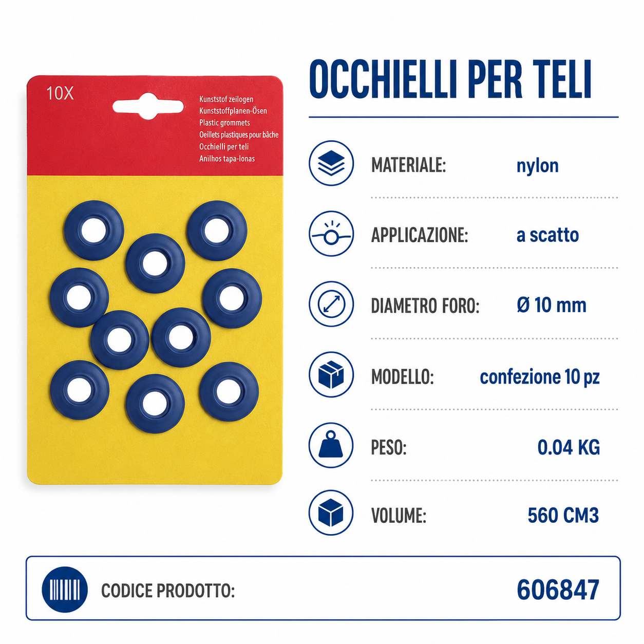 Occhielli per teli