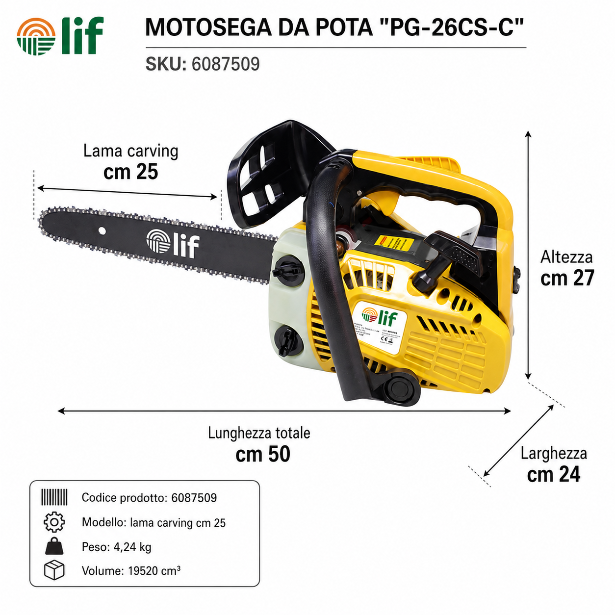 Motosega da pota PG-26CS-C - LIF