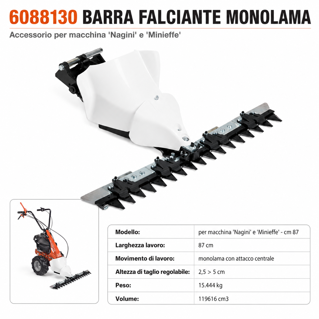 Barra falciante mono-lama da cm 87 - LIF
