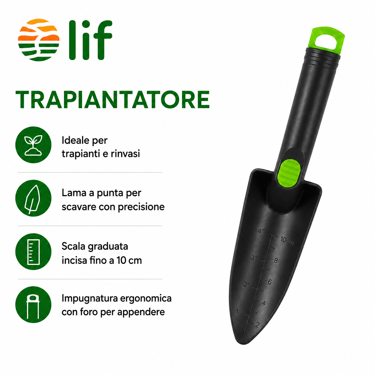 Trapiantatore per Giardino LIF – Paletta per Trapianto e Rinvaso