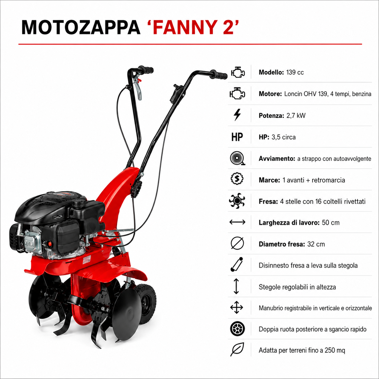 Motozzappa Fanny 2 129 cc - LIF