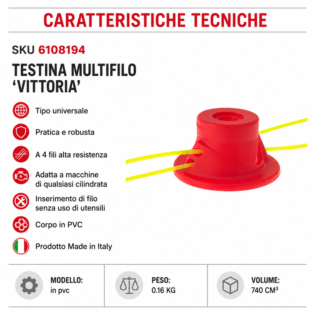 TESTINE PER DECESPUGLIATORE LIF – Multifilo PVC e Alluminio