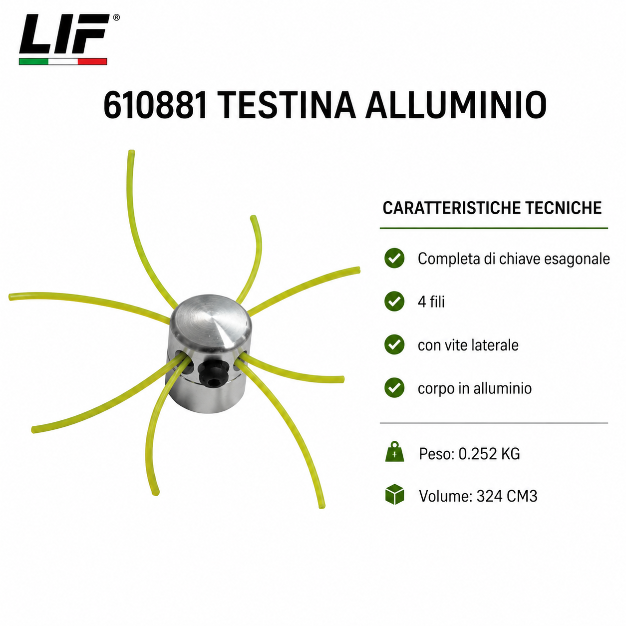 TESTINE PER DECESPUGLIATORE LIF – Multifilo PVC e Alluminio