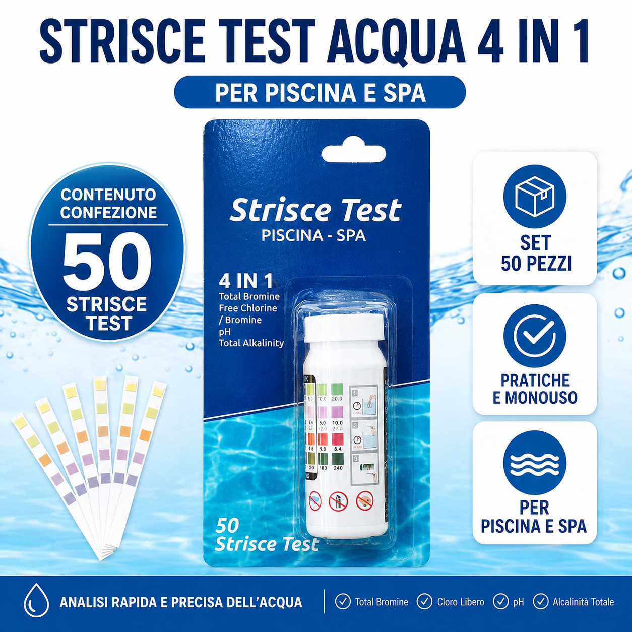 STRISCE TEST ACQUA 4 IN 1