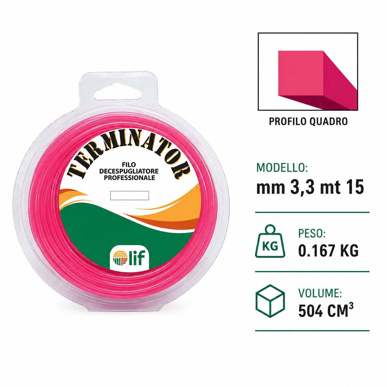 FILO DECESPUGLIATORE LIF TERMINATOR TONDO E QUADRO – Nylon Professionale (Varie Misure)
