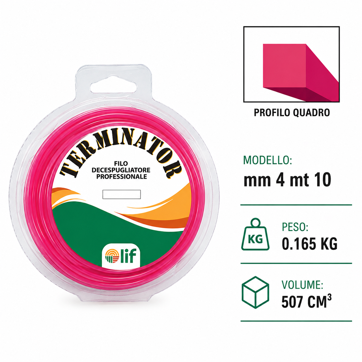 FILO DECESPUGLIATORE LIF TERMINATOR TONDO E QUADRO – Nylon Professionale (Varie Misure)