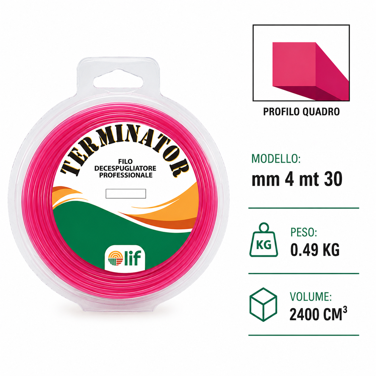 FILO DECESPUGLIATORE LIF TERMINATOR TONDO E QUADRO – Nylon Professionale (Varie Misure)