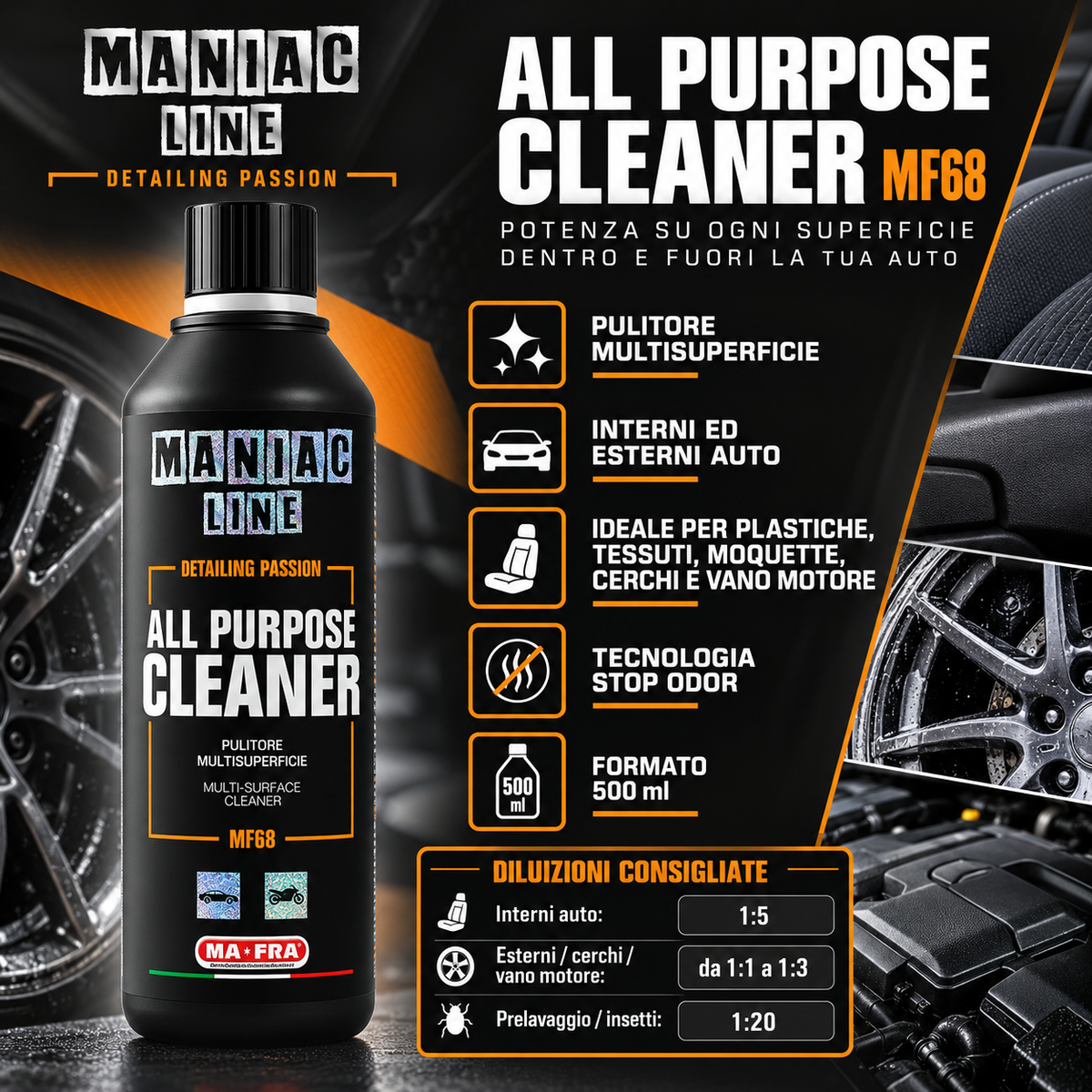 All Purpose Cleaner pulitore multisuperficie concentrato - MA-FRA Maniac Line