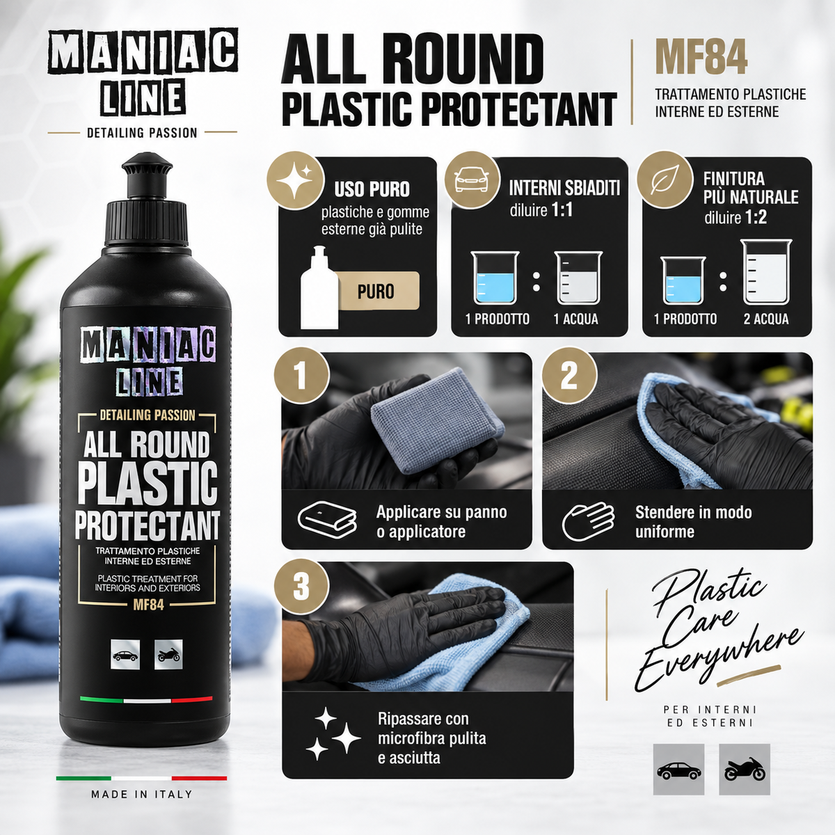 All Round Plastic Protectant trattamento per plastiche - MA-FRA Maniac Line