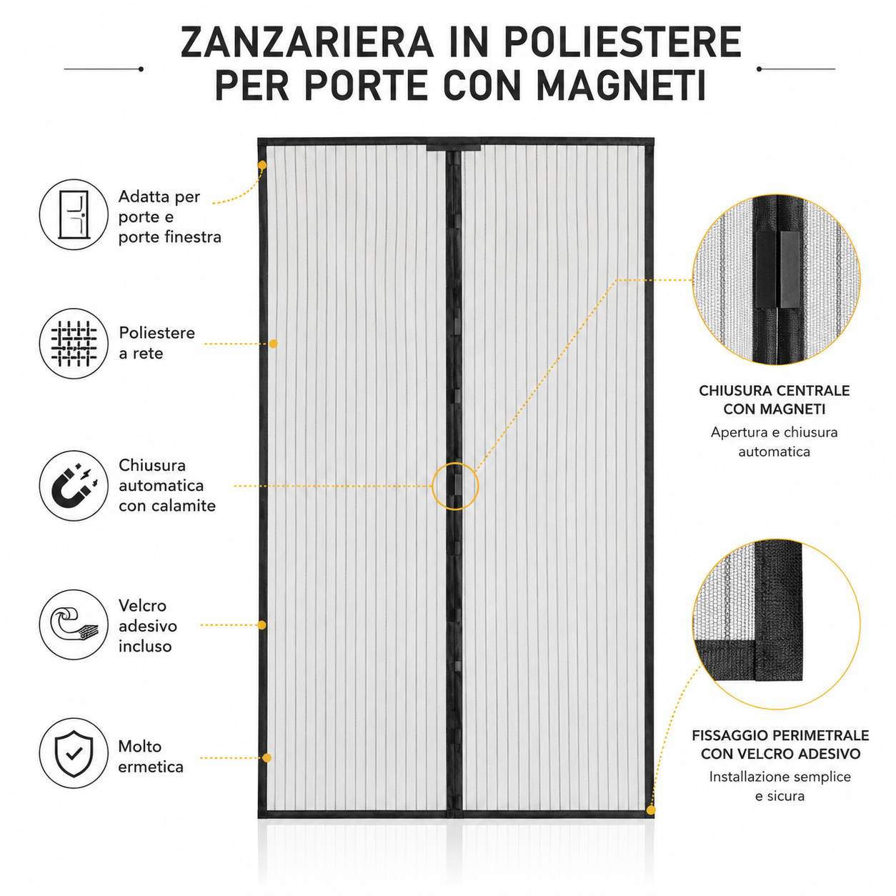 ZANZARIERA MAGNETICA - 120 x 250 cm