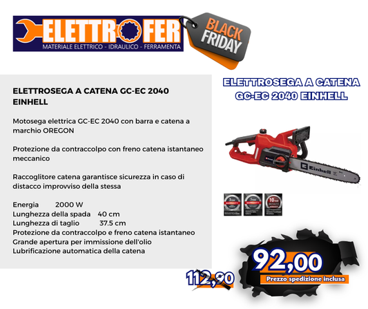 EINHELL Elettrosega a catena GC-EC 2040 Black Friday