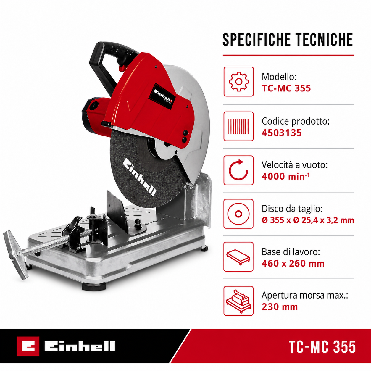 TRONCATRICE PER METALLO EINHELL - TC.MC355