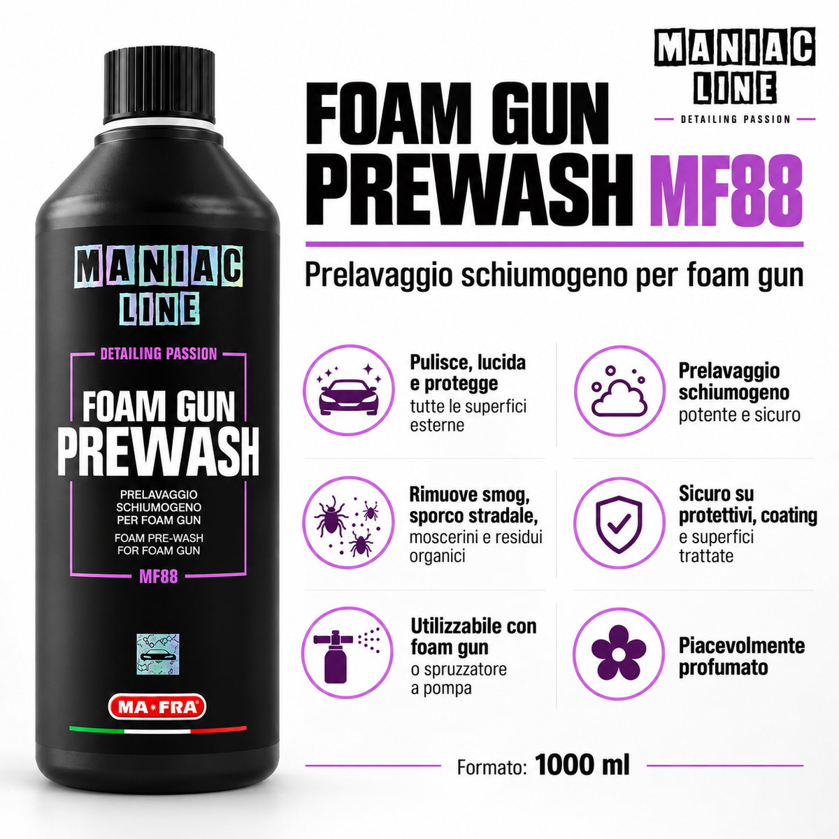 Line Foam Gun Prewash prelavaggio schiumogeno concentrato - MA-FRA Maniac Line