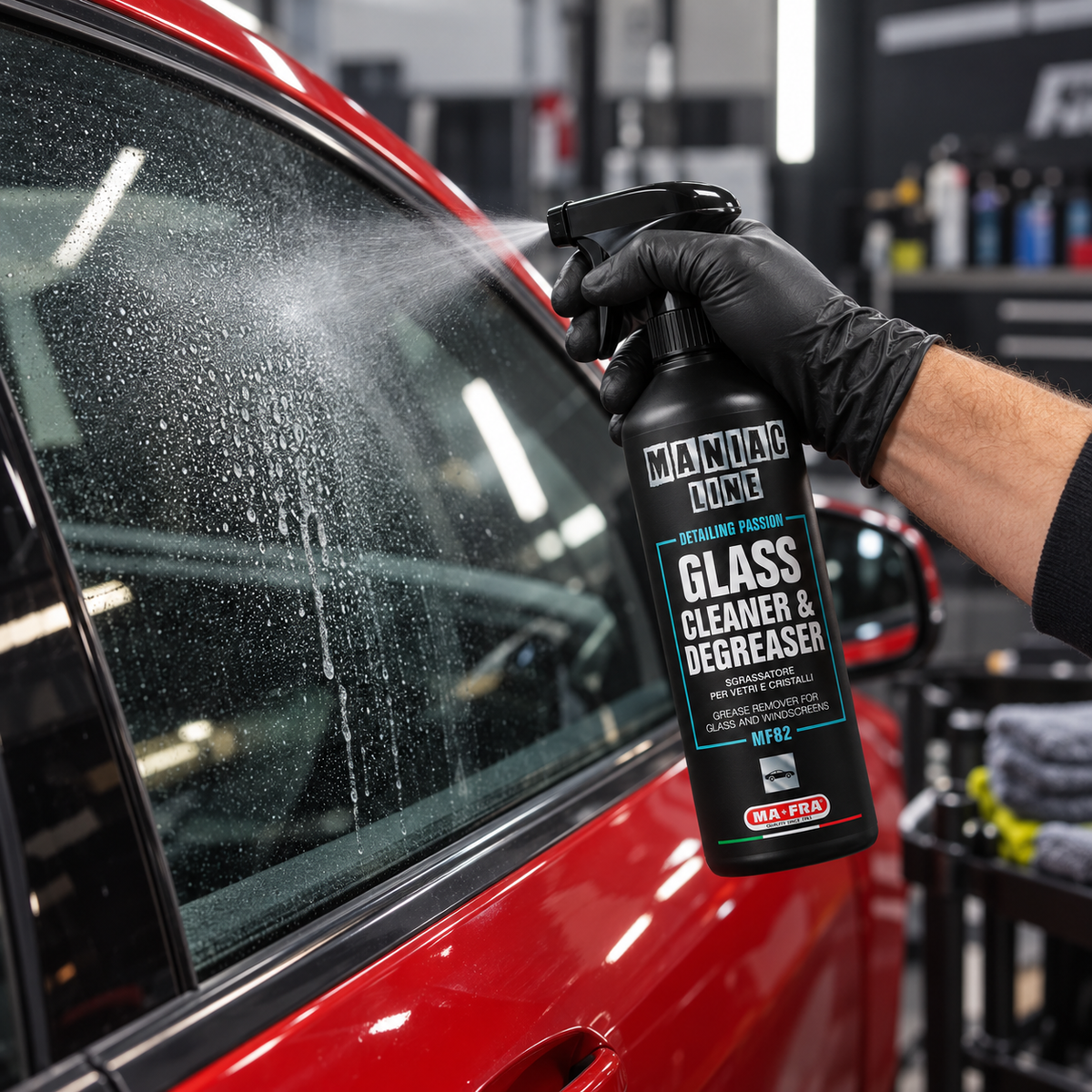 Glass Cleaner & Degreaser sgrassatore per vetri e cristalli auto - MA-FRA Maniac Line