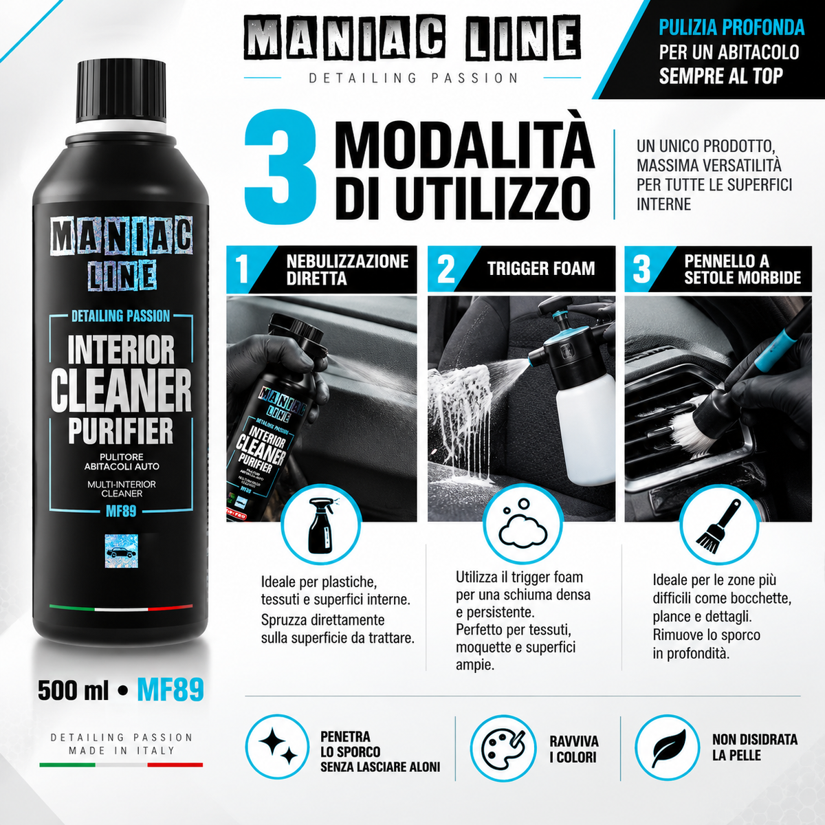Interior Cleaner Purifier pulitore specifico per gli interni - MA-FRA Maniac Line