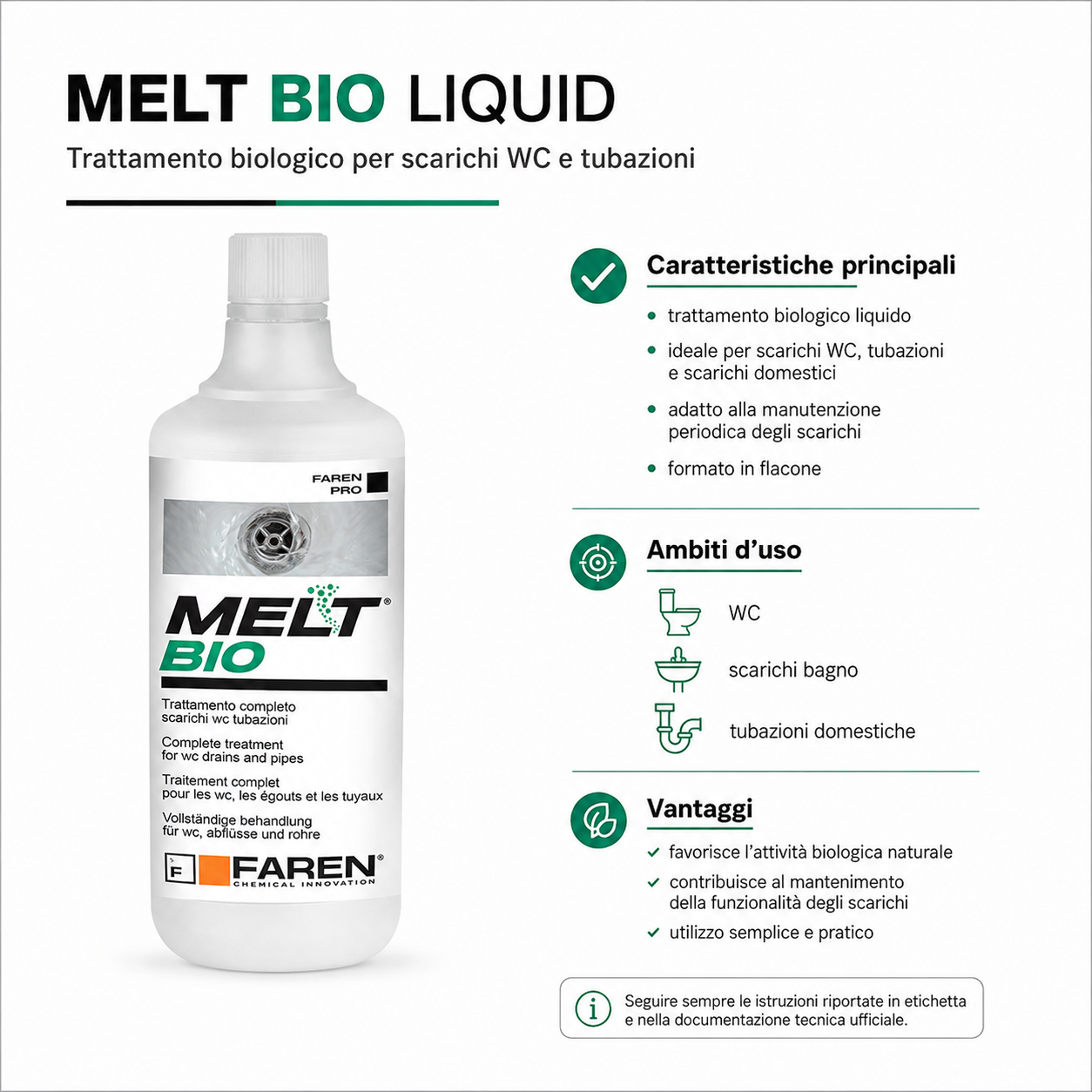 Faren Melt Bio Liquid -  scarichi e tubazioni