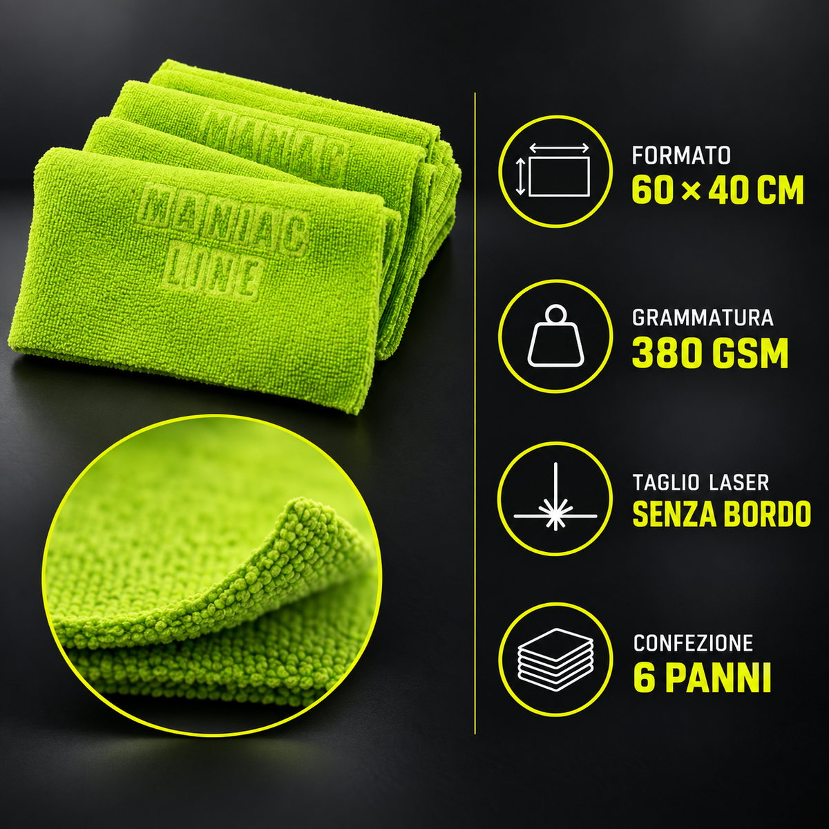 Polish & Sealant Removal Set 6 panni microfibra - MA-FRA Maniac Line