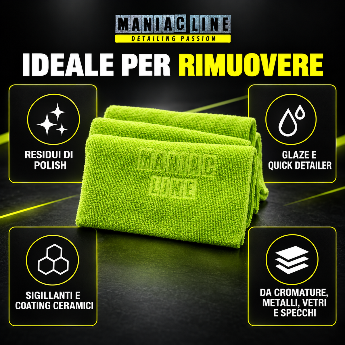 Polish & Sealant Removal Set 6 panni microfibra - MA-FRA Maniac Line