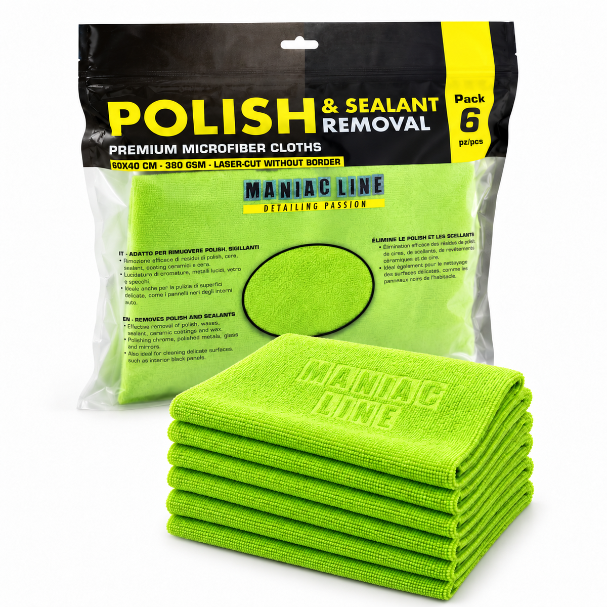 Polish & Sealant Removal Set 6 panni microfibra - MA-FRA Maniac Line