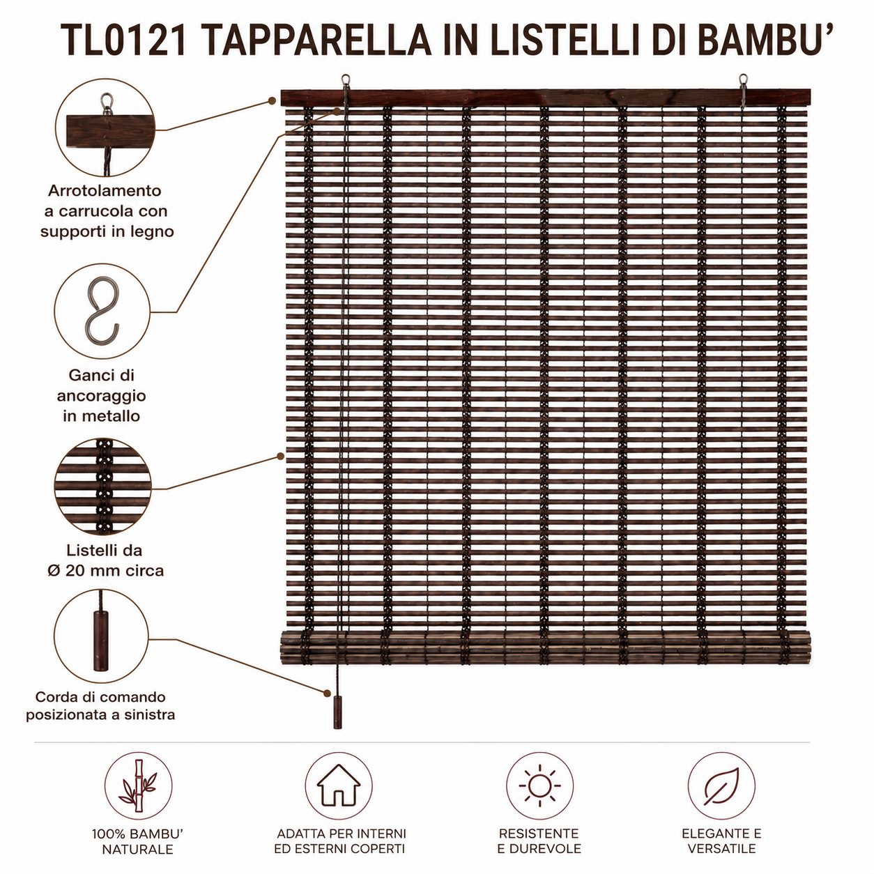 TAPPARELLA IN LISTELLI DI BAMBÙ