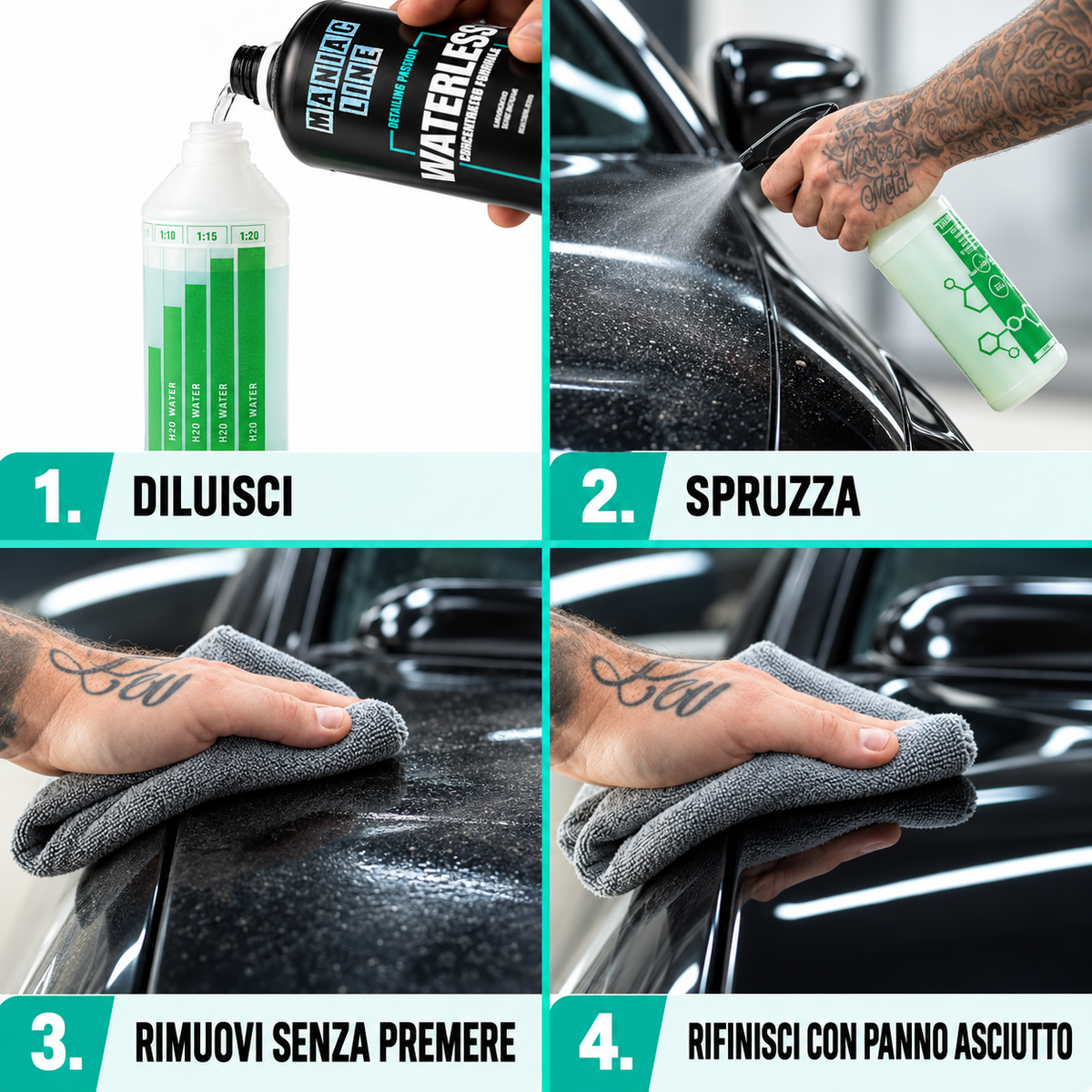 Waterless Lavaggio auto senz'acqua - MA-FRA Maniac Line