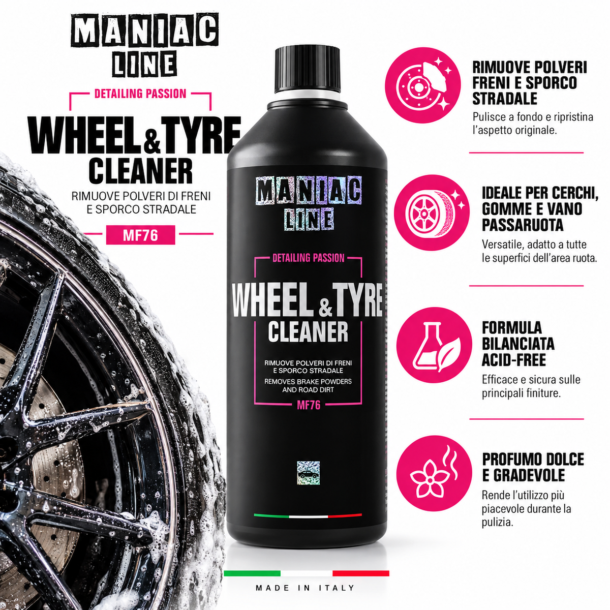 Wheel & Tyre Cleaner pulitore professionale ruote - MA-FRA Maniac Line