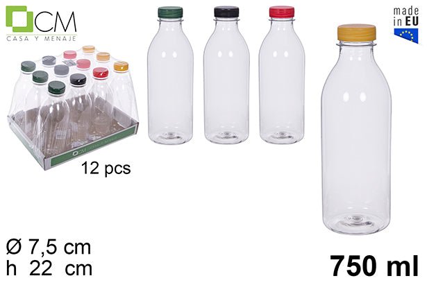 BOTTIGLIA IN PLASTICA TRASPARENTE CON TAPPO - ELETTROFER