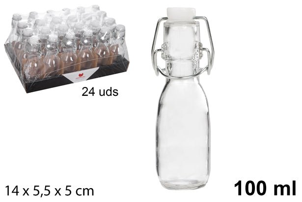 BOTTIGLIA IN VETRO CON TAPPO MECCANICO – 100ML - ELETTROFER