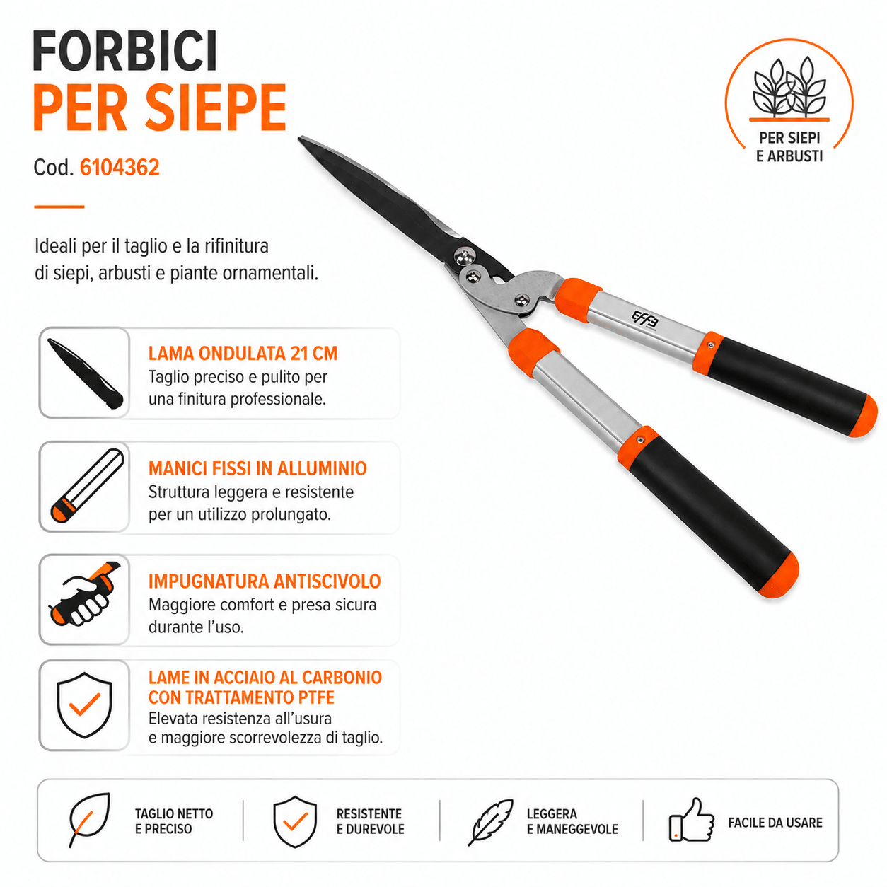 Cesoia per Siepe LIF Professionale – Taglio Preciso (2 Misure) - ELETTROFER