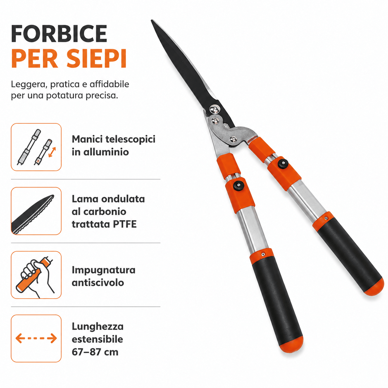 Cesoia per Siepe LIF Professionale – Taglio Preciso (2 Misure) - ELETTROFER