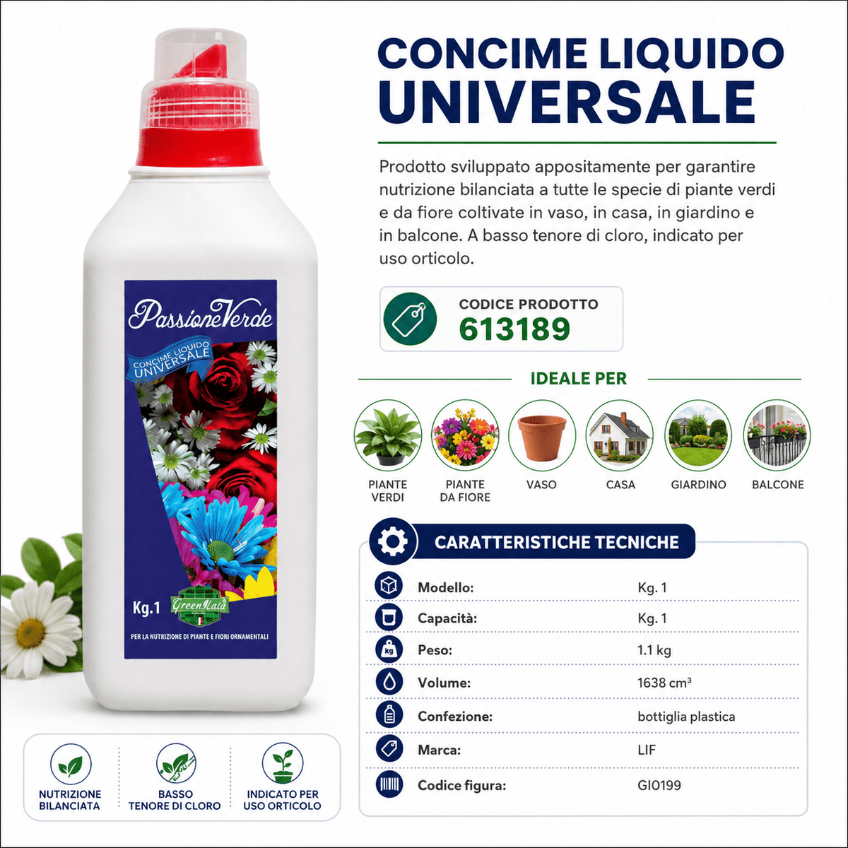Concimi LIF per Piante e Giardino – Liquido, Sangue di Bue e Polvere Solubile - ELETTROFER