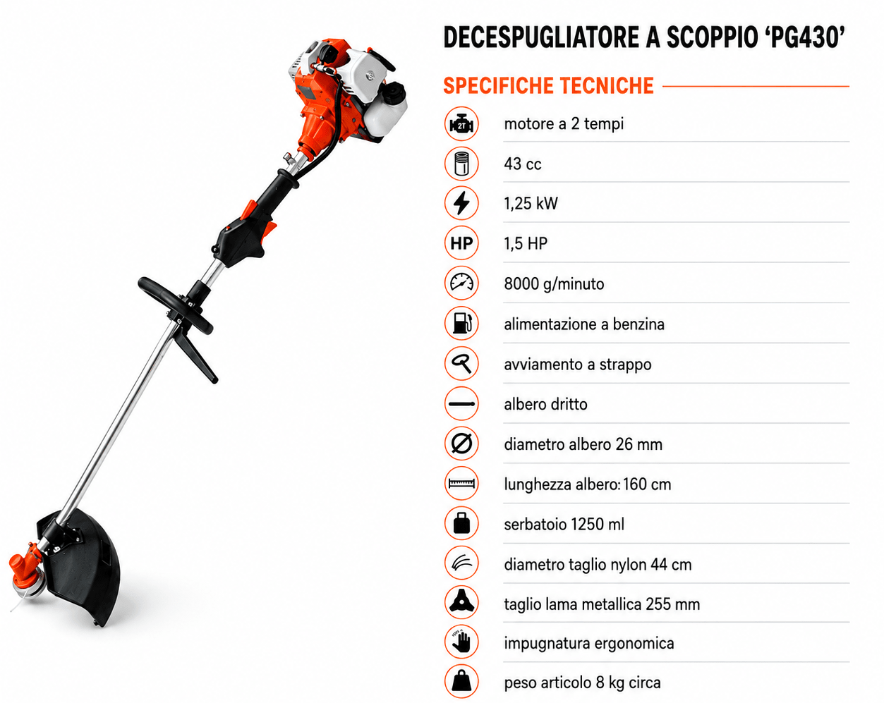 DECESPUGLIATORE A SCOPPIO PG430 LIF - 1,5 HP - ELETTROFER