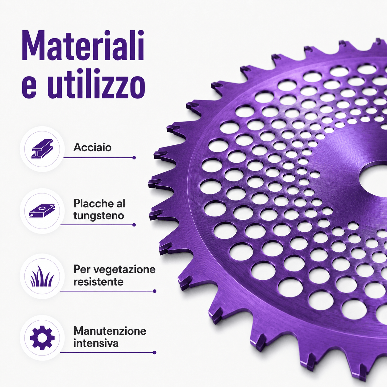 DISCHI PER DECESPUGLIATORE LIF XD – 255 mm con Denti al Tungsteno - ELETTROFER