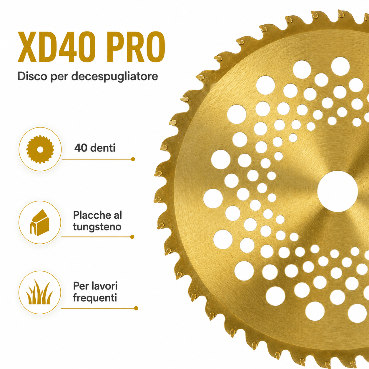 DISCHI PER DECESPUGLIATORE LIF XD – 255 mm con Denti al Tungsteno - ELETTROFER