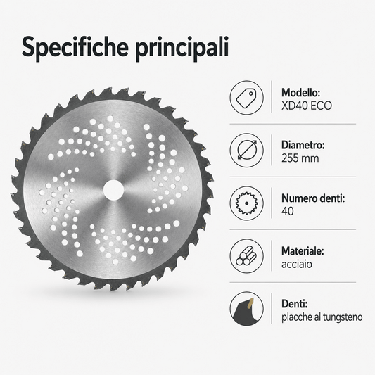 DISCHI PER DECESPUGLIATORE LIF XD – 255 mm con Denti al Tungsteno - ELETTROFER