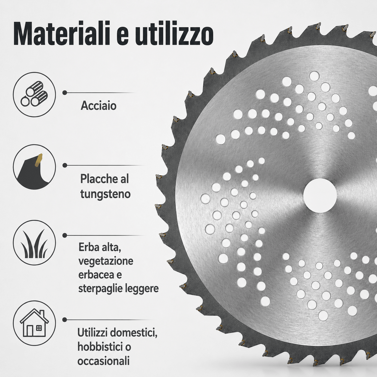 DISCHI PER DECESPUGLIATORE LIF XD – 255 mm con Denti al Tungsteno - ELETTROFER