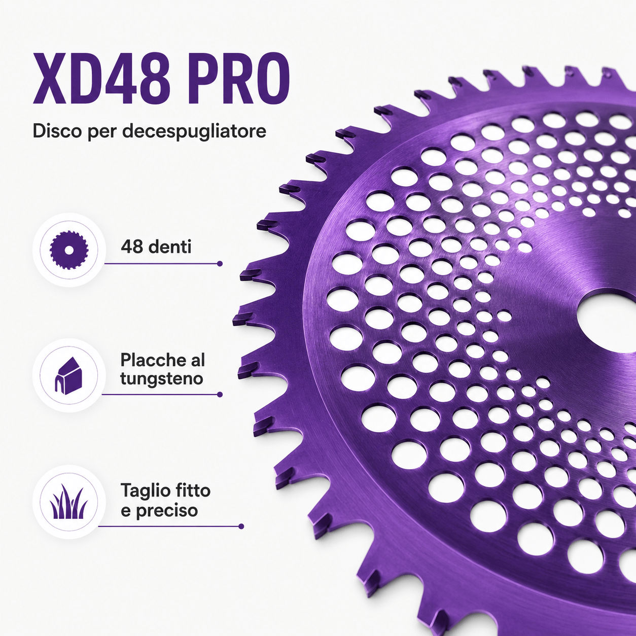 DISCHI PER DECESPUGLIATORE LIF XD – 255 mm con Denti al Tungsteno - ELETTROFER