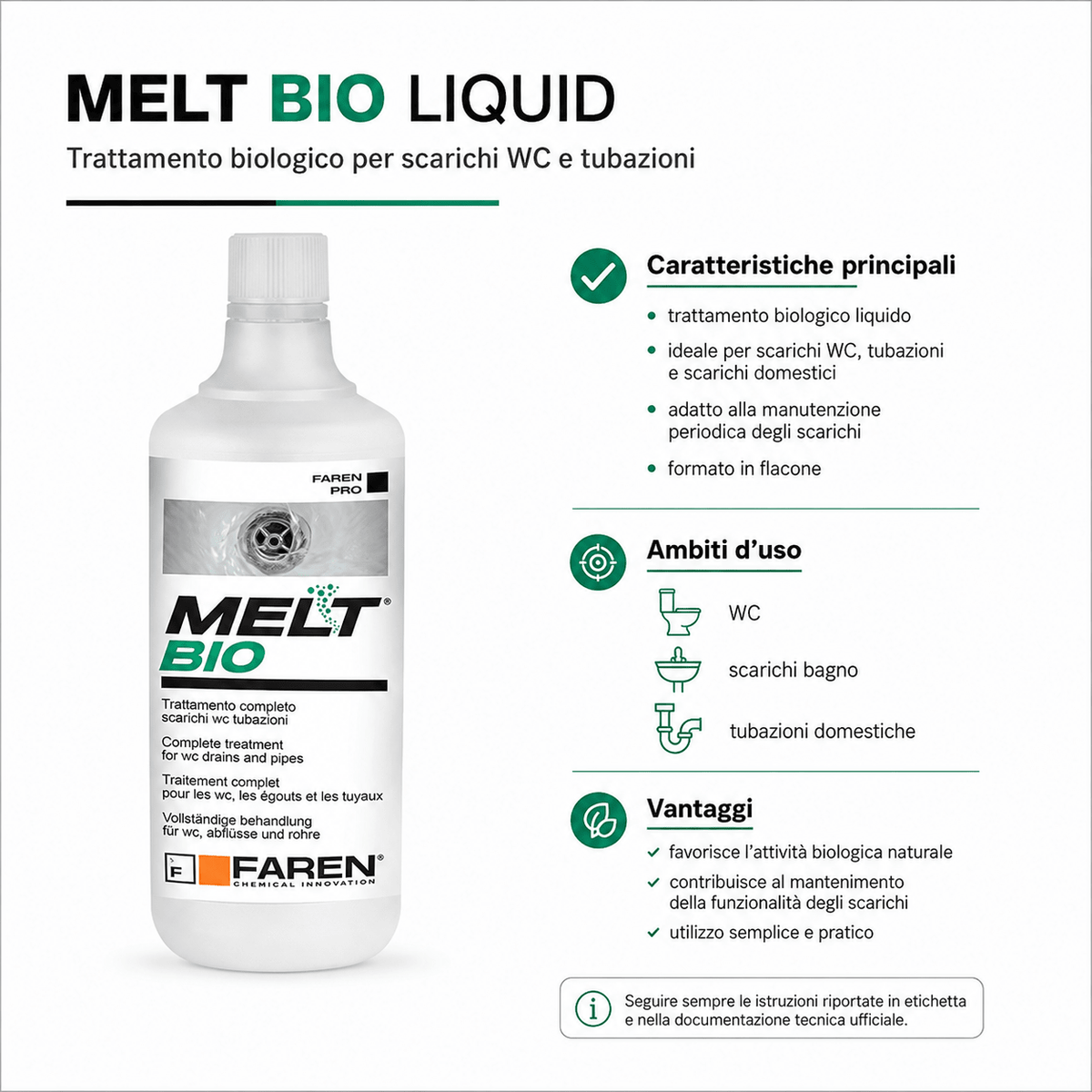Faren Melt Bio Liquid - scarichi e tubazioni - ELETTROFER